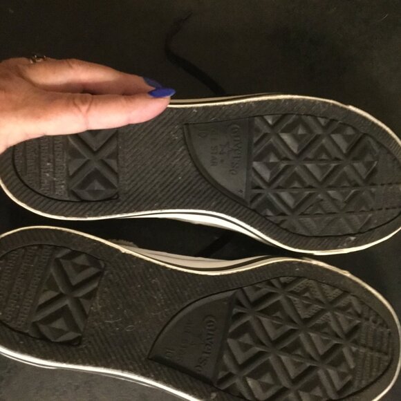 Converse All Star high top canvas unisex sneakers white with black graphic sz 10 - Picture 5 of 7